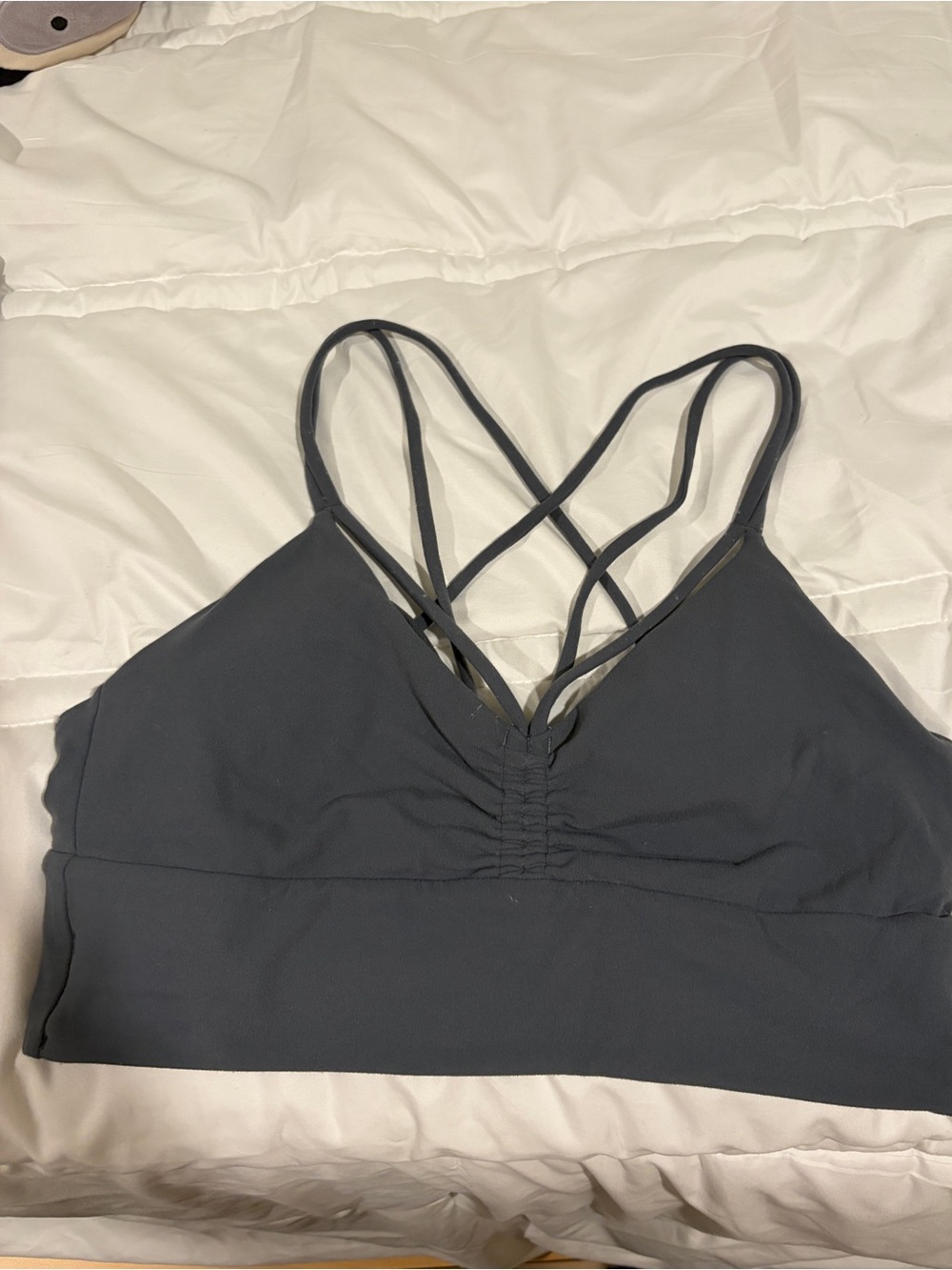 Gray Lululemon Strappy Ruched Sports Bra Size 10
